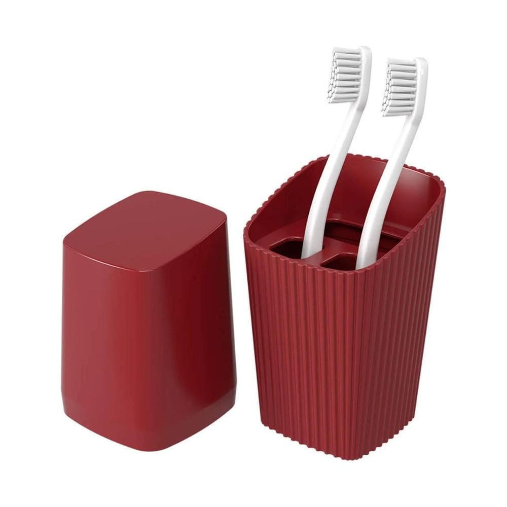 Porta Escova Brinox Com Tampa New Square - Vermelho