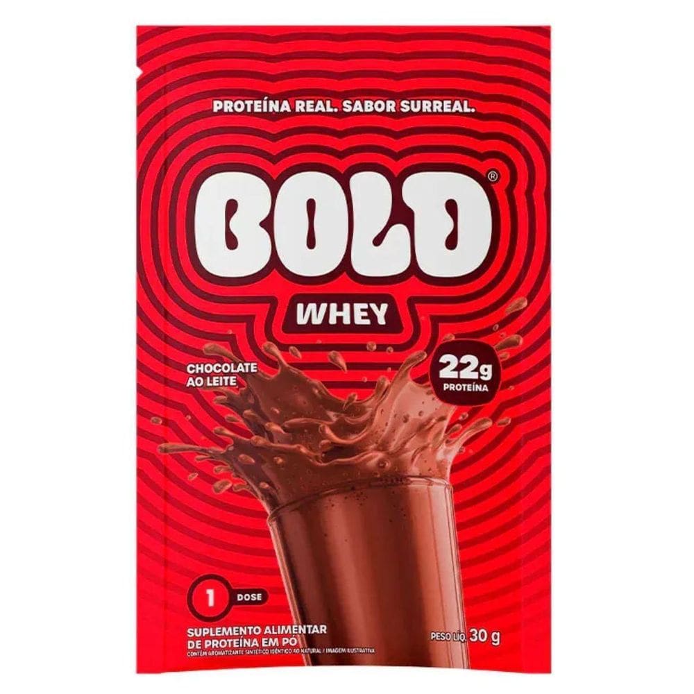 Whey Protein Sache 22G Concentrado Chocolate Leite 30G Bold