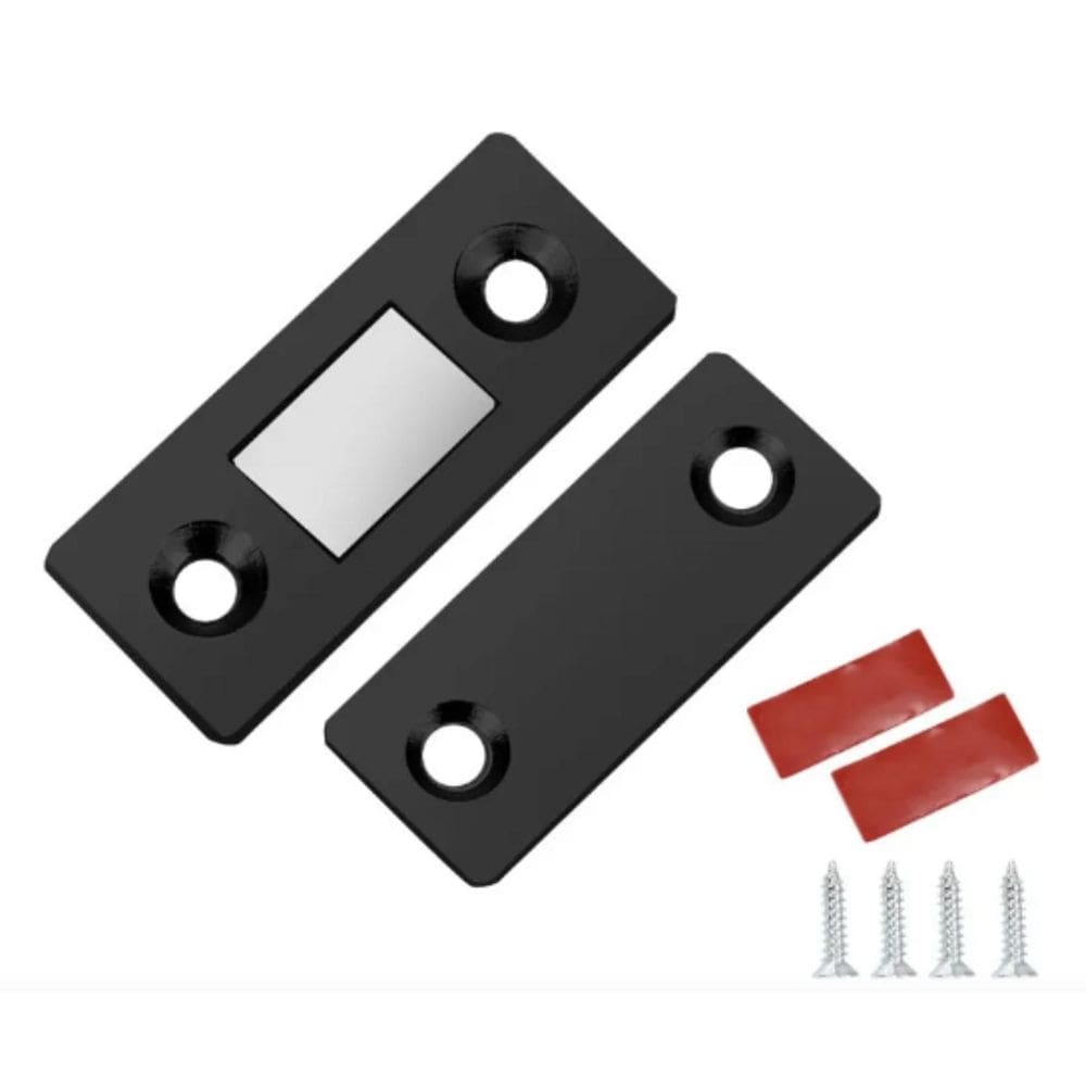 Fecho Magnético Imã Ultra Forte Armários Chapa Curta - Preto