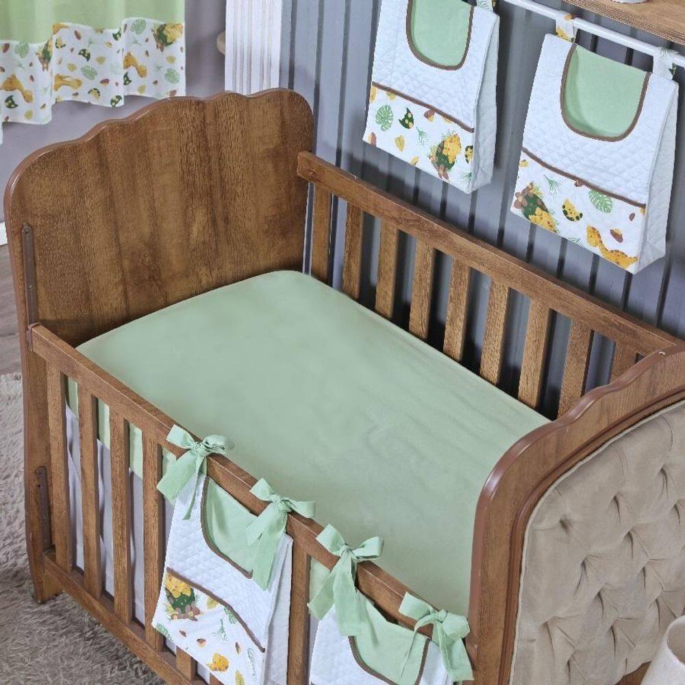 Lençol Berço Americano Elástico Percal Algodão Liso Menino