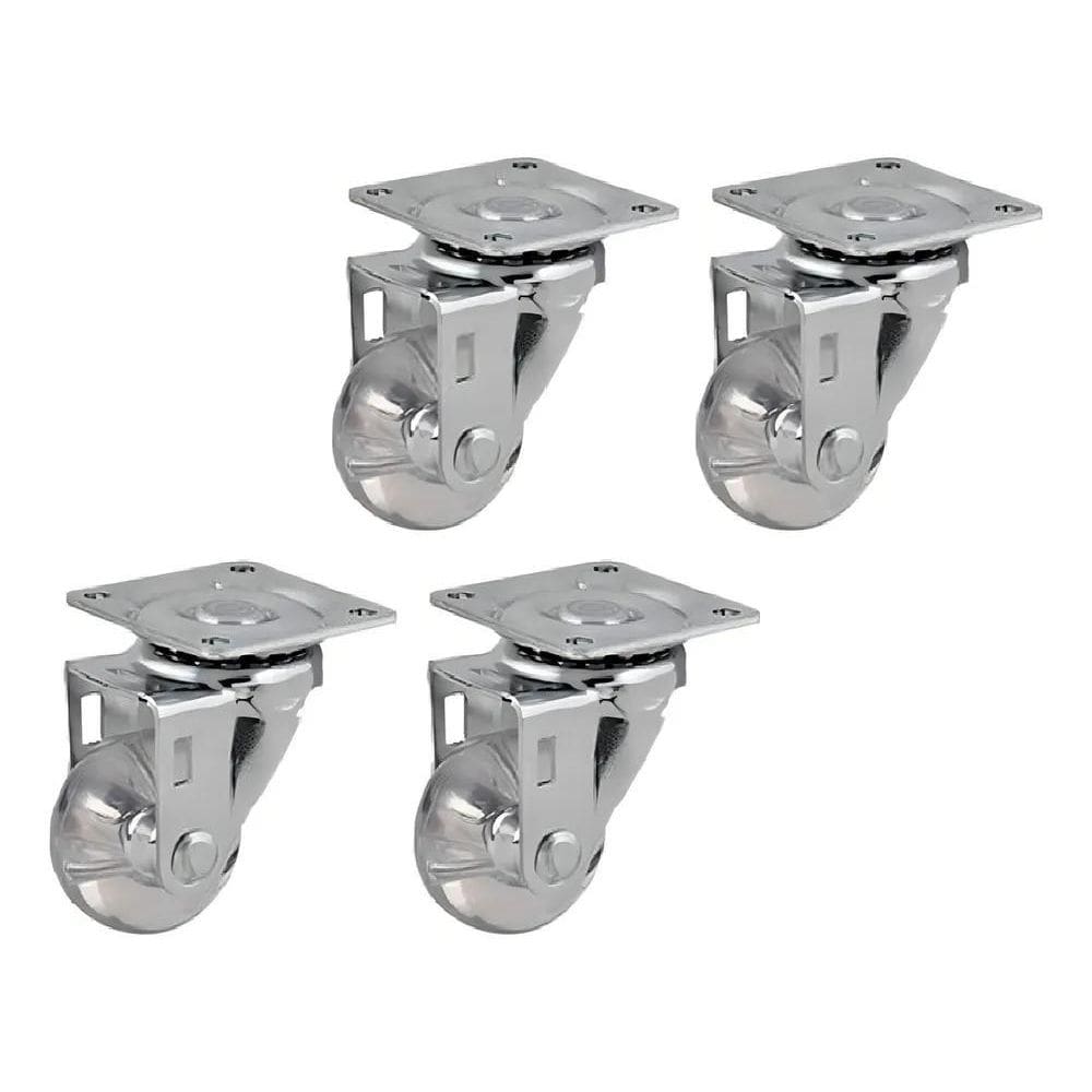 2X Rodizio De Gel 35Mm Silicone Anti Risco Ultra Fort 4 Peça