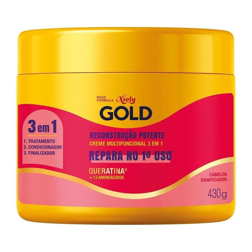Creme De Tratamento Multifuncional 3 Em 1 Niely Gold Reconst