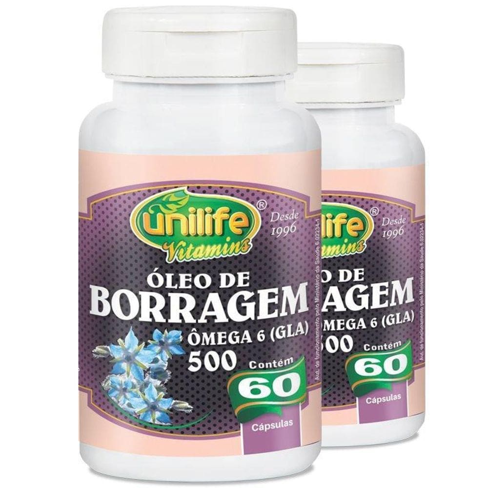 Kit 2 Óleo De Borragem Unilife 60 Cápsulas
