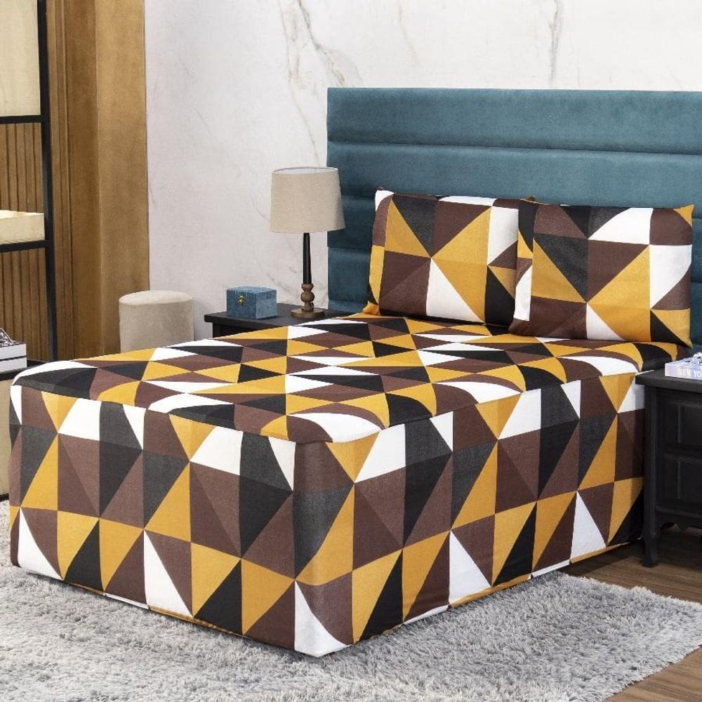 Jogo De Lençol Luva Solteiro Conjugada Colchão Box Malha 2P