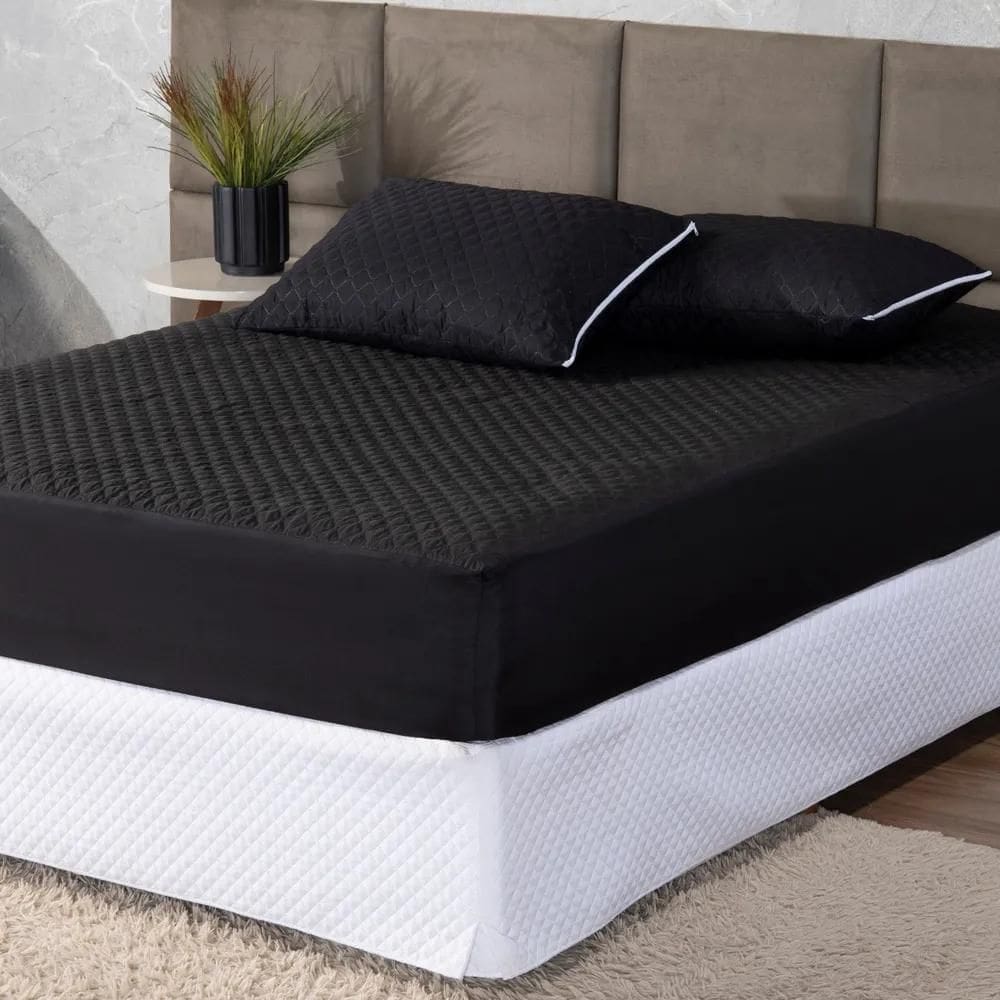 2X Capa Protetora Colchão Box Casal Padrão Matelado Impermeá