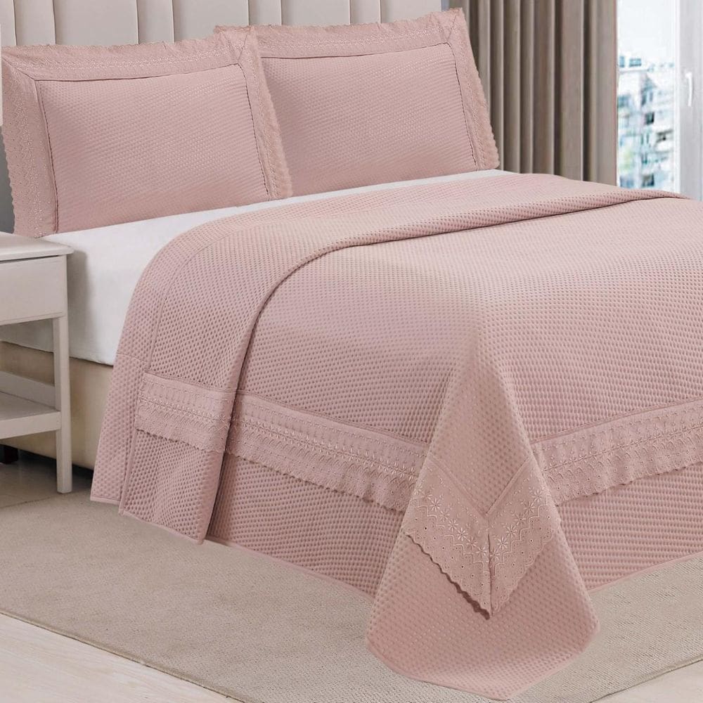 Kit Cobre Leito Queen Belly 300 Fios Bordado Super Macio E