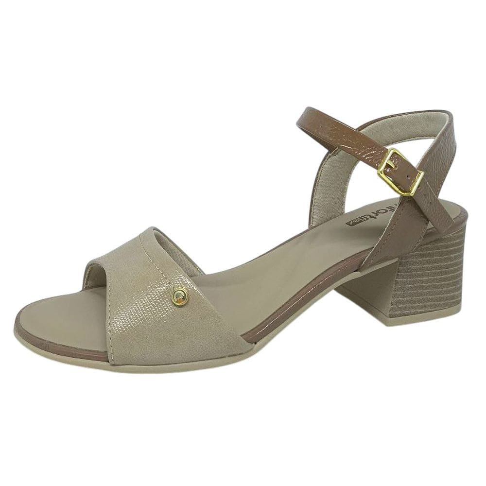 Sandália Feminina Salto Médio Bloco Confortavel Comfortflex