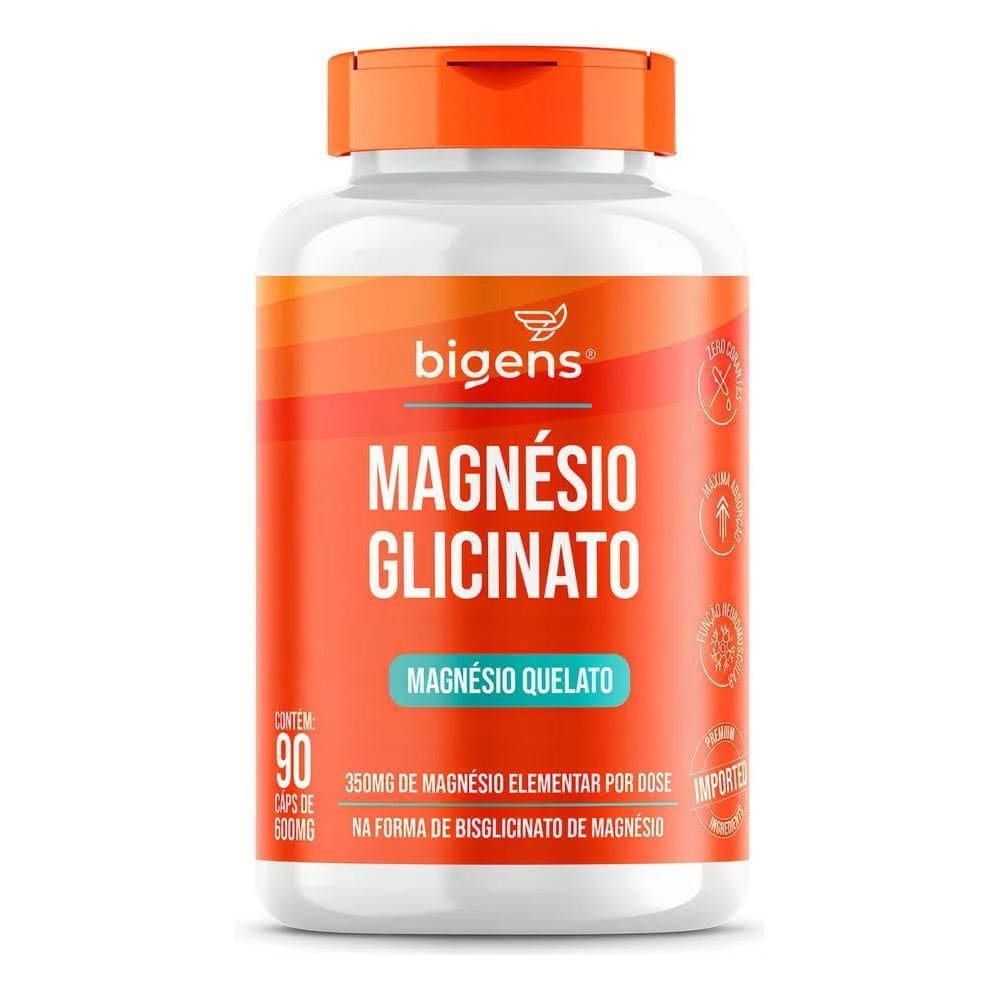 2X Magnésio Glicinato Quelato 350Mg Elementar, 90Cps Bigens