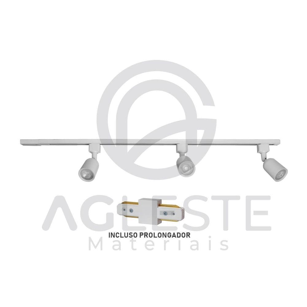 Kit Trilho Com 3 Spot 5W 3000K Bivolt Branco - Luminatti