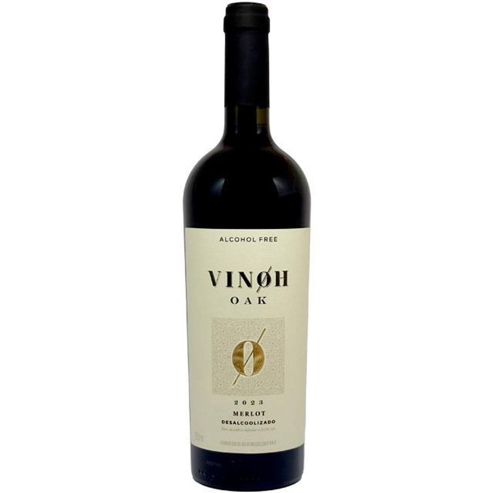 Vinho Sem Álcool Tinto Seco Merlot Vinoh Oak 750Ml Nacional