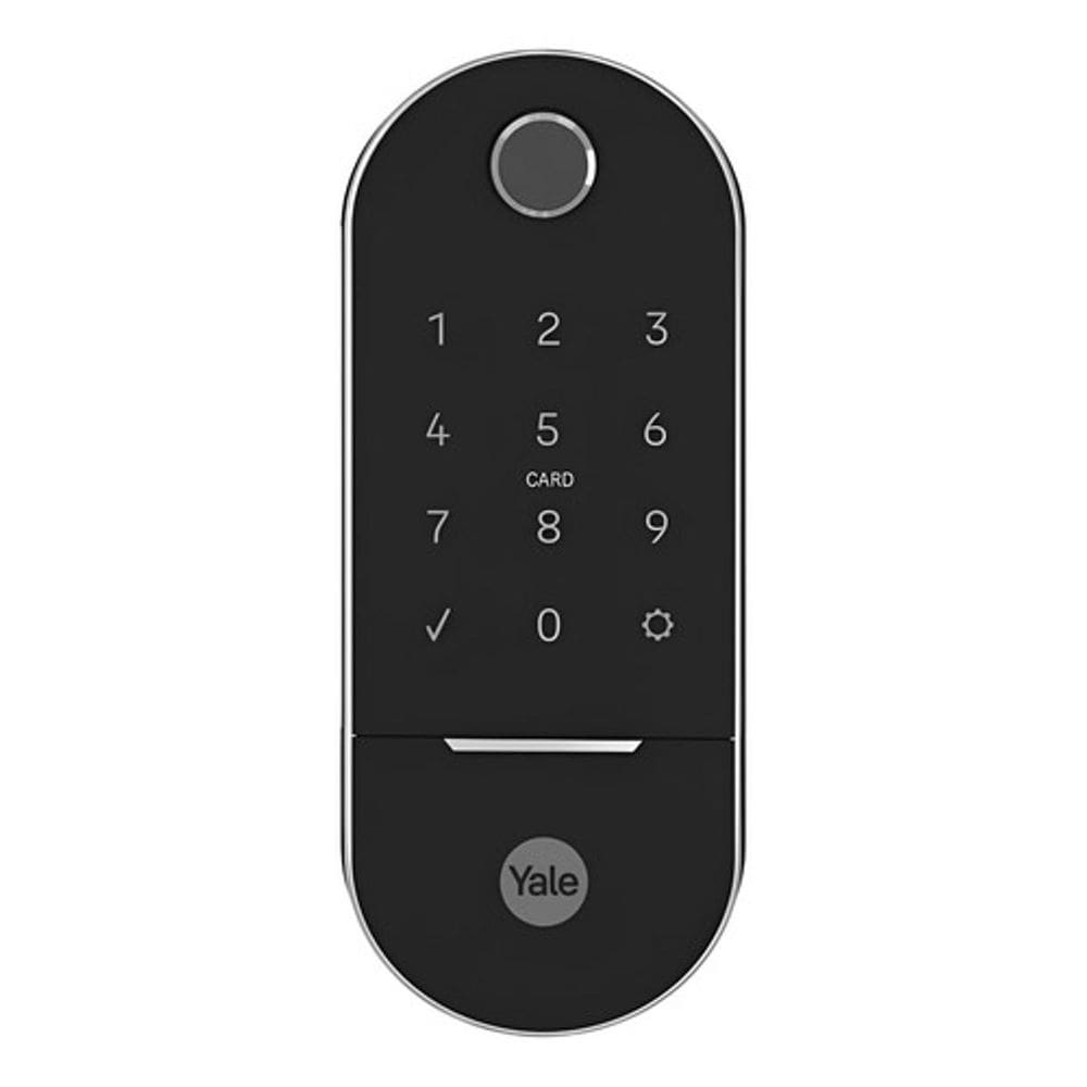 Fechadura Digital Preta Cromada Biometria Senha Yale Lia