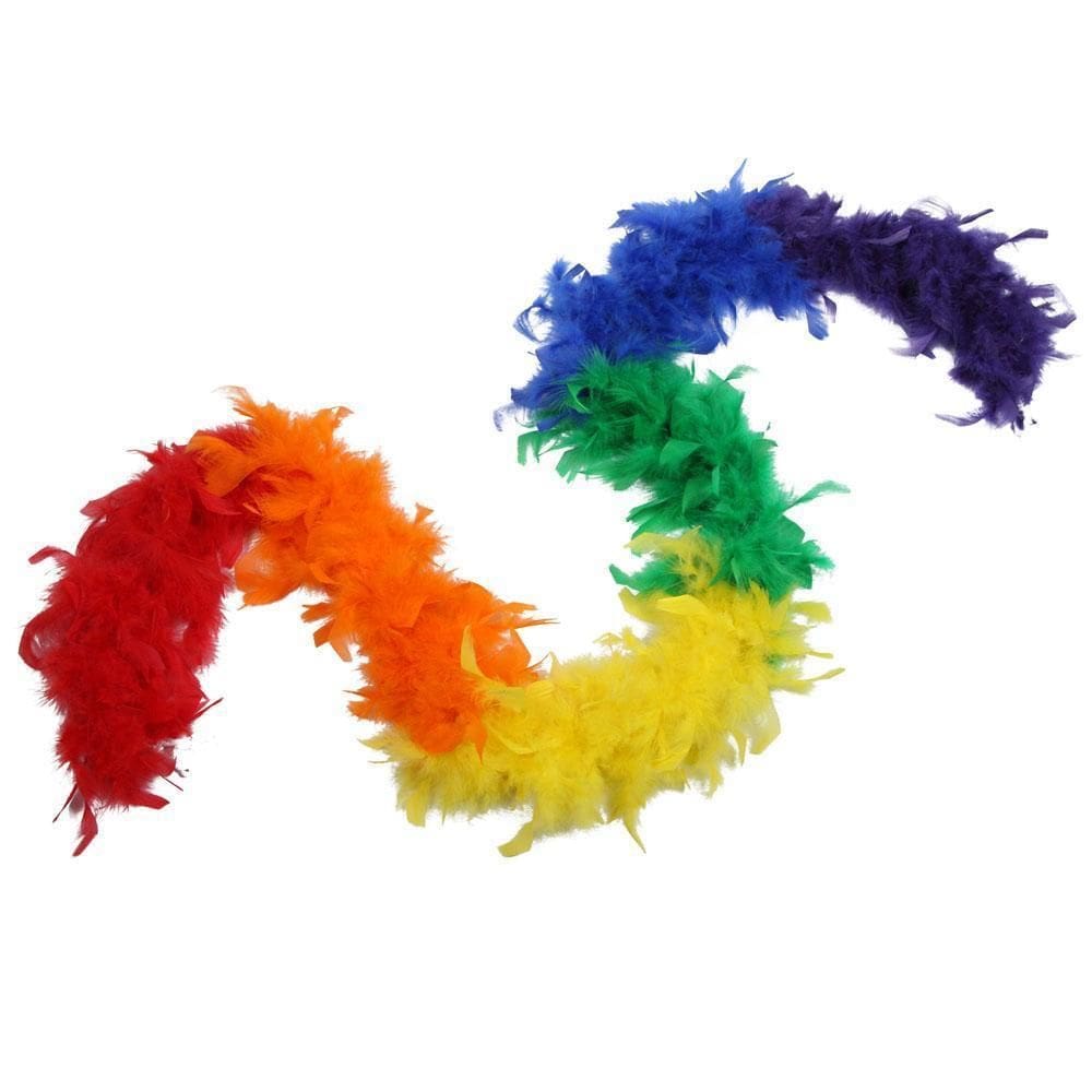 Estola De Pena Arco-Íris 1,50M De Comprimento Carnaval