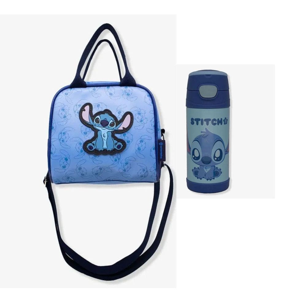 Lancheira+Garrafa Térmica Stitch Infantil Zona Criativa Kit