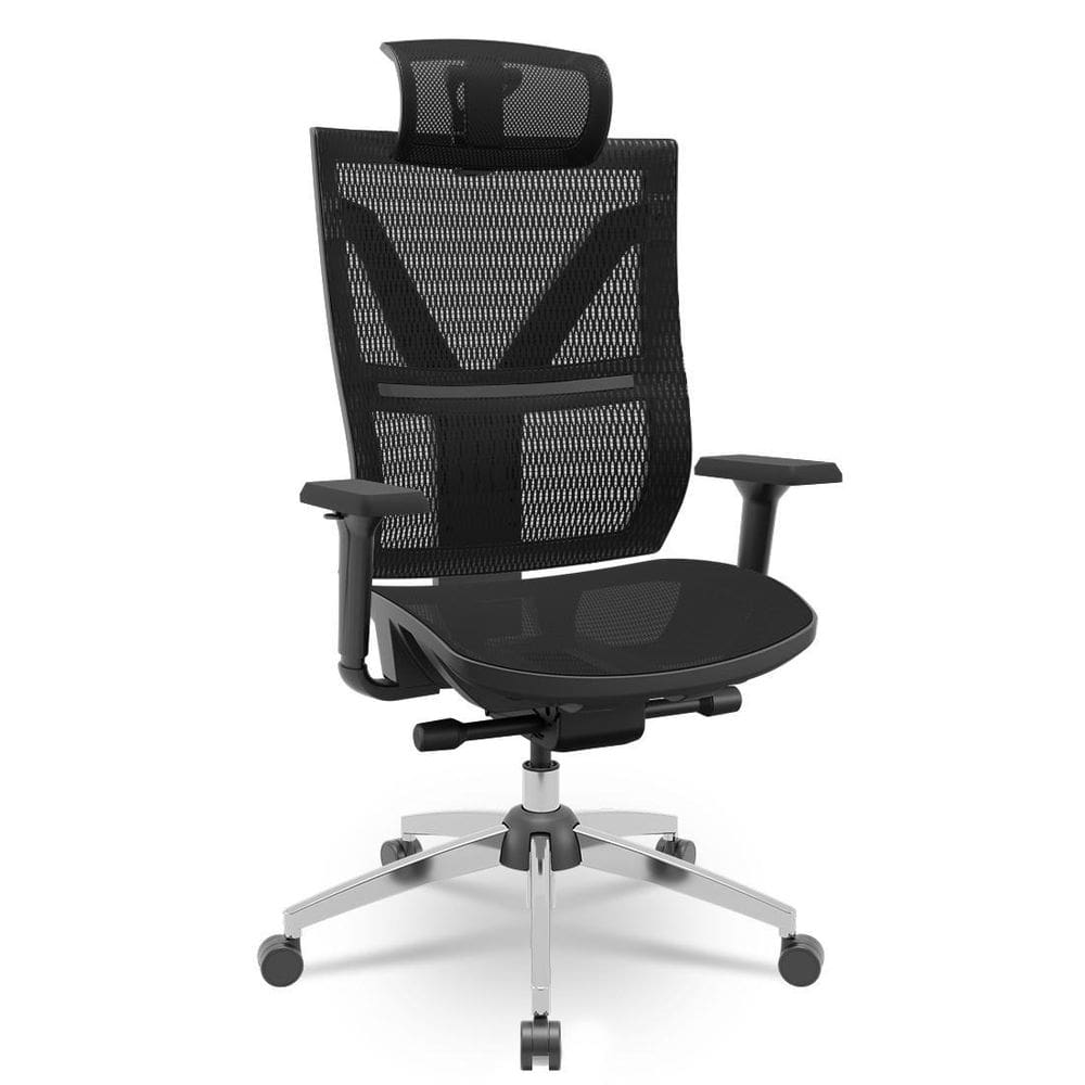 Cadeira Darix X+ Cromada Slider Braços 3D Pu Assento Em Tela