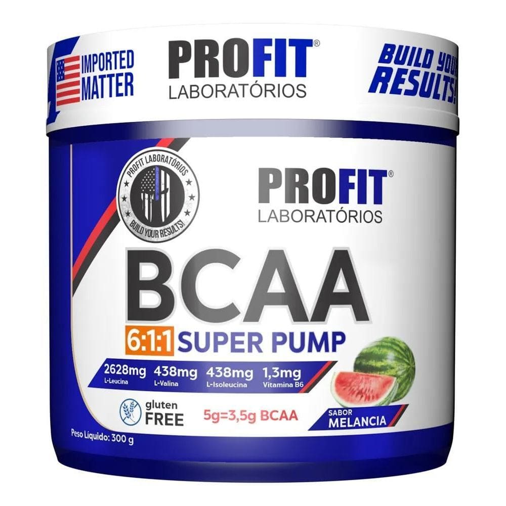 2X Bcaa 6:1:1 Super Pump Powder 300G - Profit Sabor Melancia