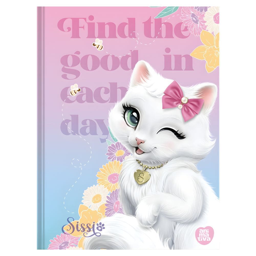 Agenda Permanente Gatinha Sissi Costurada 64 Folhas 3 Dias Por Página 12cmx16cm - Animativa