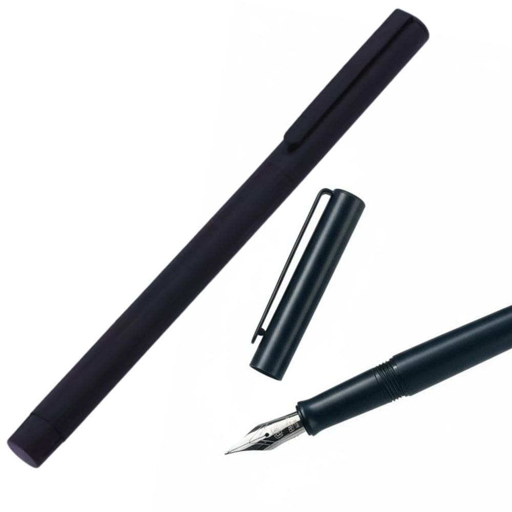 Caneta Tinteiro Preta Fosca 0,38Mm Ponta Pena Extra Fina