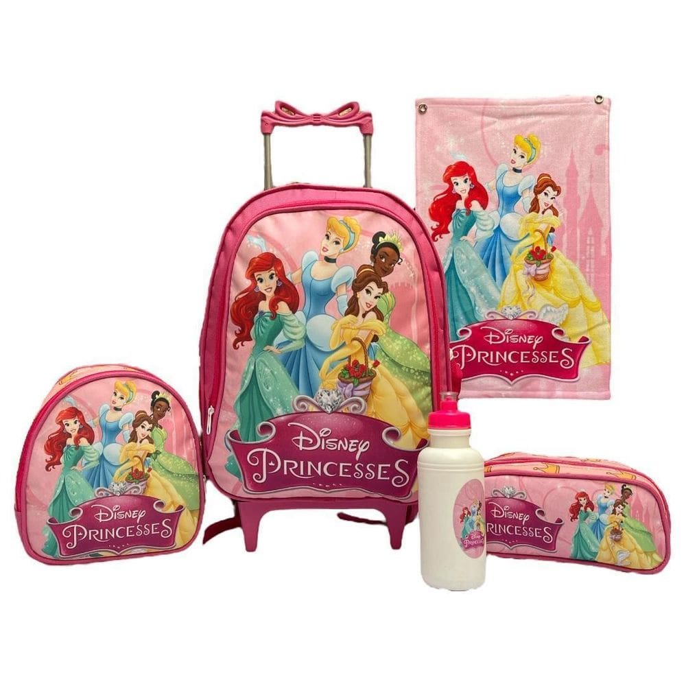 Kit Mochila Escolar Princesas Disney Estojo Lancheira