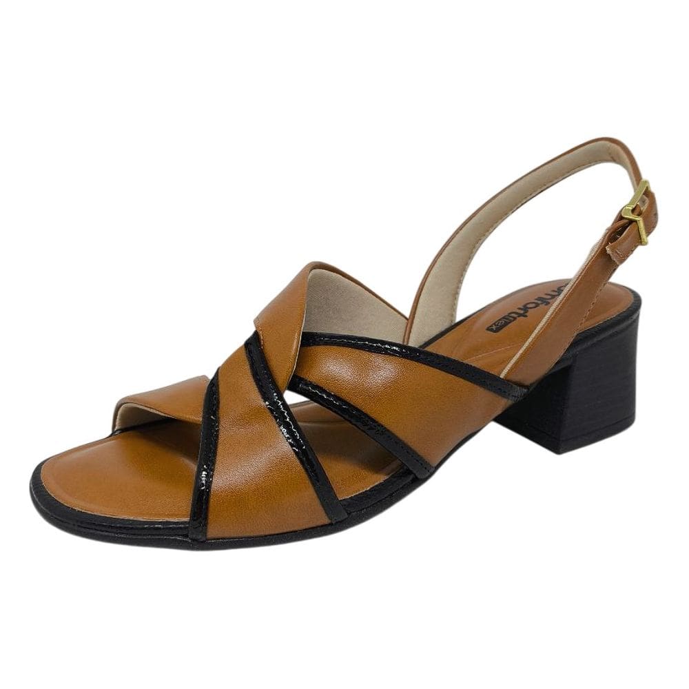 Sandalia Feminina Salto Medio Moderno Elegante Comfortflex