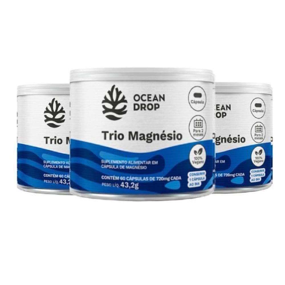 Kit 3 Trio Magnésio 60 Capsulas Ocean Drop