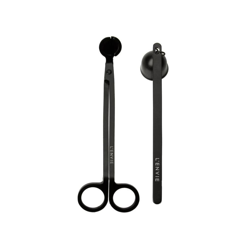 Kit Aparador + Abafador De Vela Metálico Preto - Lenvie