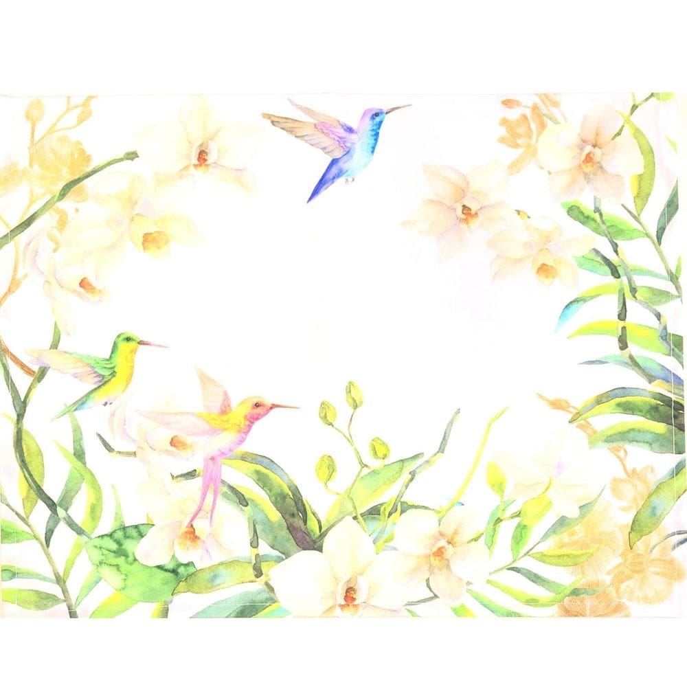 Kit 4 Jogos Americanos Floral Beija Flor 43Cmx34Cm