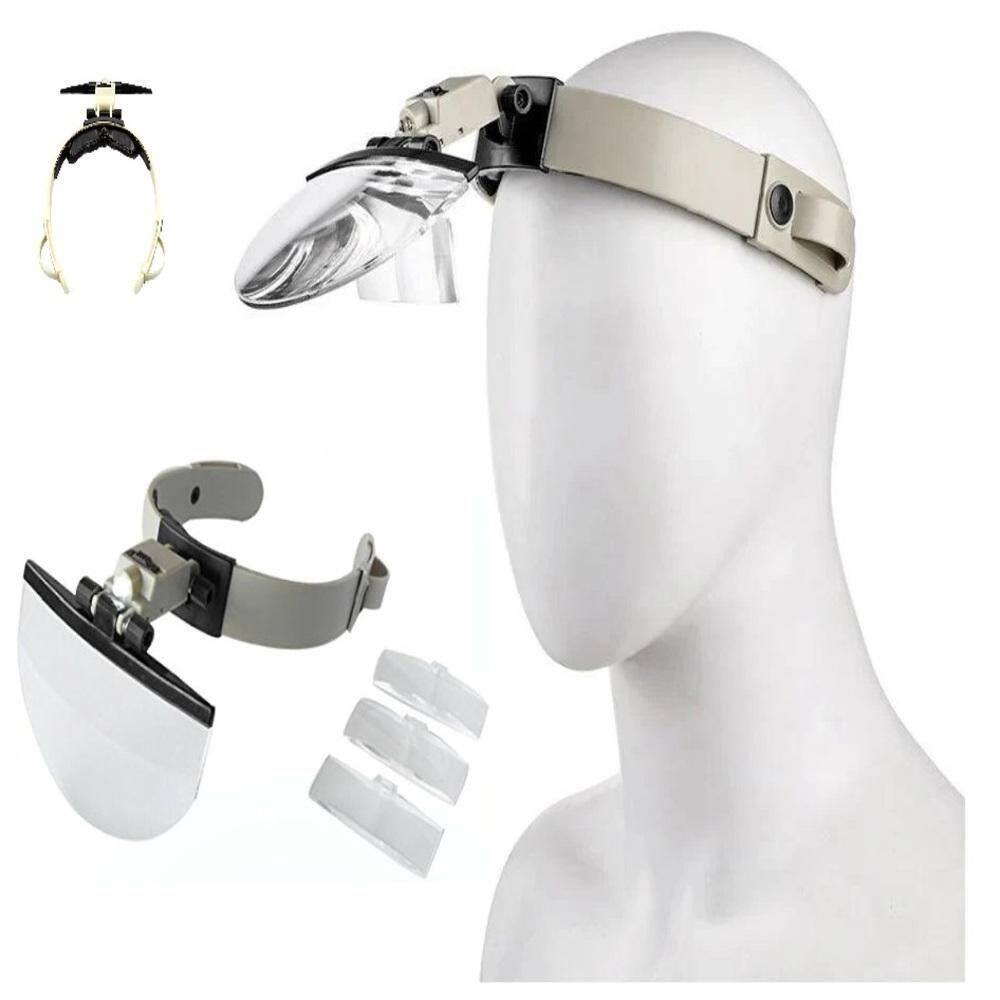Oculos Lupa Maos Livre Profissional Led Lente De Cabeca Aumento Estetica Reparo Joias Leitura Ourives