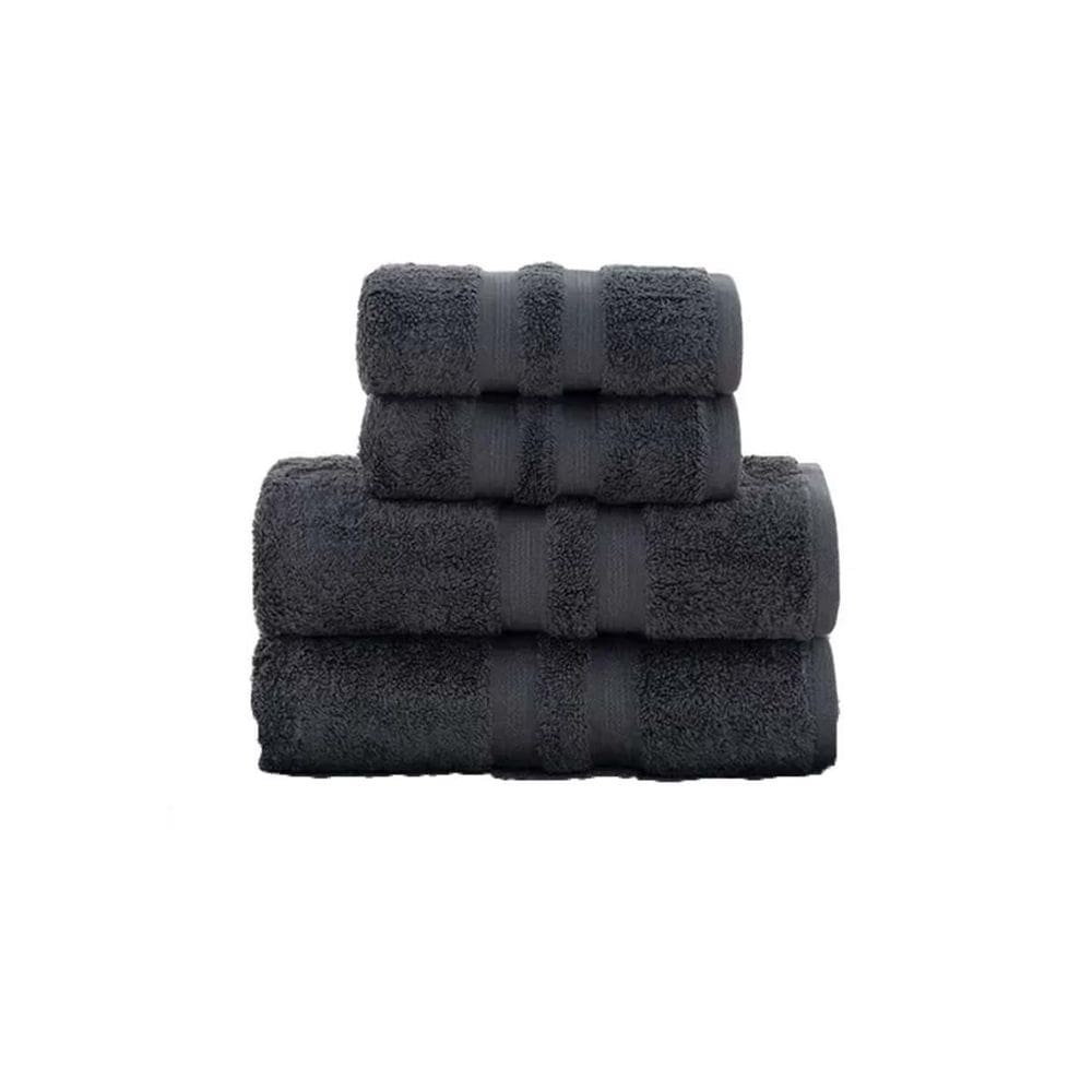 Jogo Toalha Algodão Egípcio 4 Peças Grafite Buddemeyer