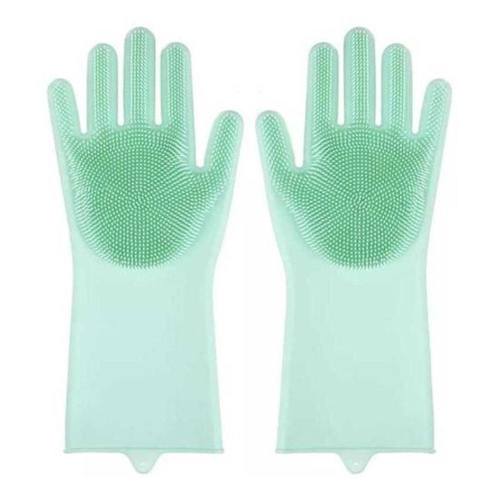 1 Par De Luvas Esponja Lava Louça De Silicone