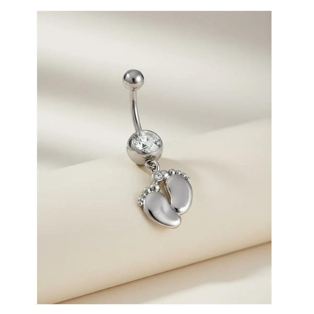 Piercing De Umbigo Pezinhos Filhos Gestante Modelo Mamãe