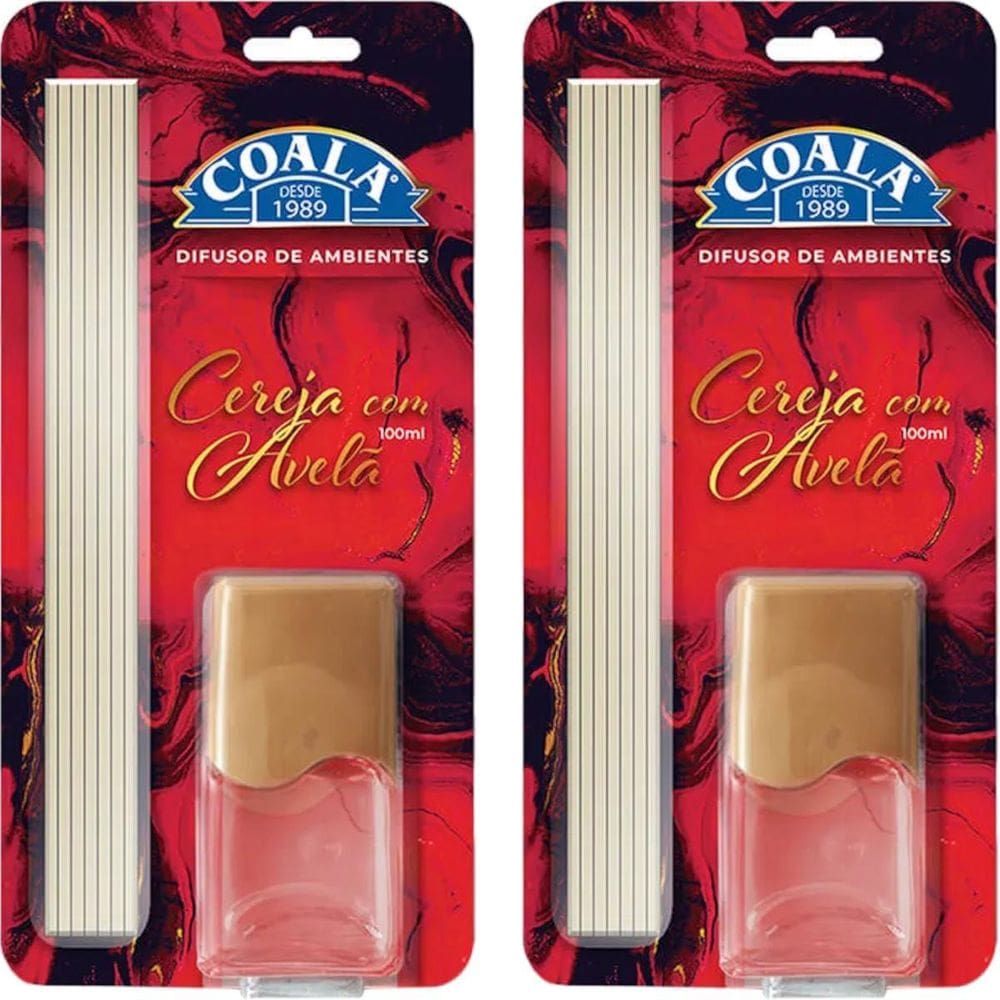Kit 2 Difusor De Aromas Vareta 100Ml Coala Cereja Com Avelã