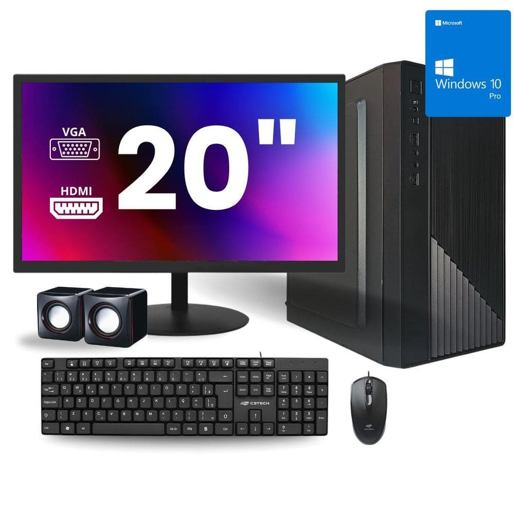 Pc Completo Intel I3 4º Geração 8Gb M.2 256Gb Monitor 20