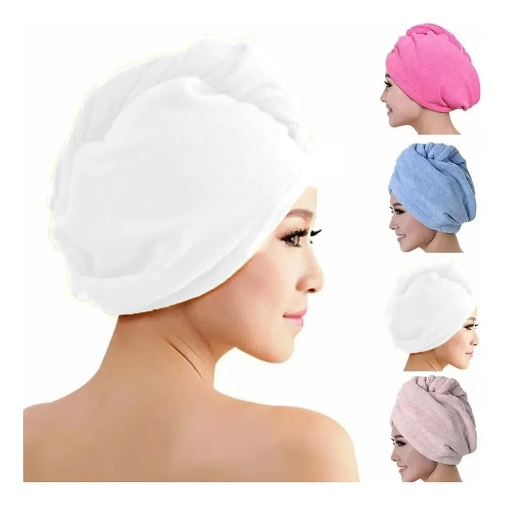 2X Touca Toalha Para Secar Cabelo Sem Peso Toalha Banho Cabe