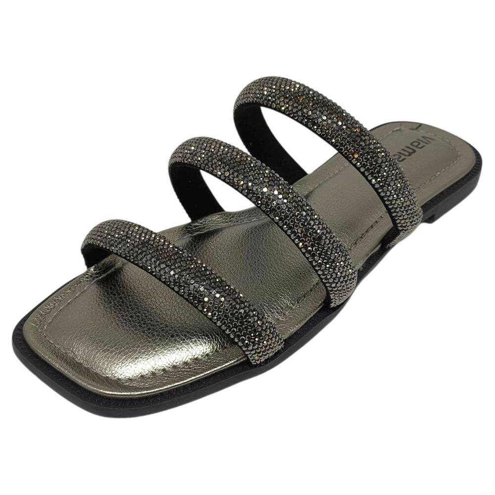 Chinelo Rasteira Feminino Conforto Tira Brilho Via Marte