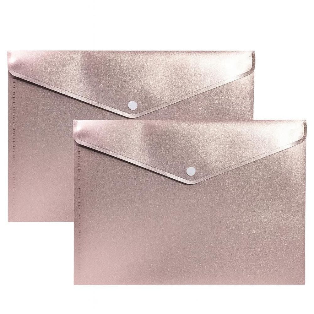 Pasta Envelope A4 Glittler Polibras - Rose