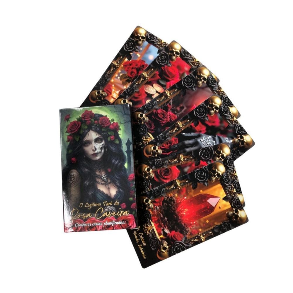 O Tarô Da Rosa Caveira 36 Cartas + Presente