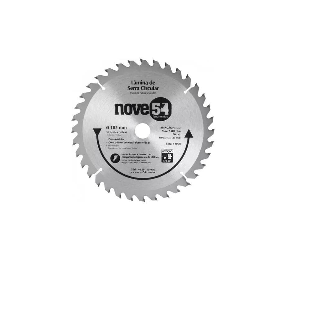 Lâmina De Serra Circular 185X20X36D - Nove54 46.68.185.036