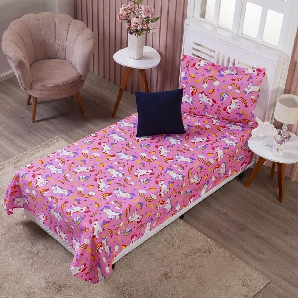 Colcha Cobre Leito Infantil Solteiro Menina Personagens +