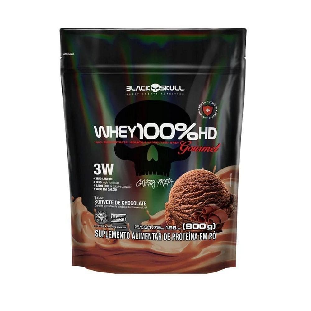 Whey 100% Hd Gourmet Refil 900G - Sabor: Sorvete Chocolate