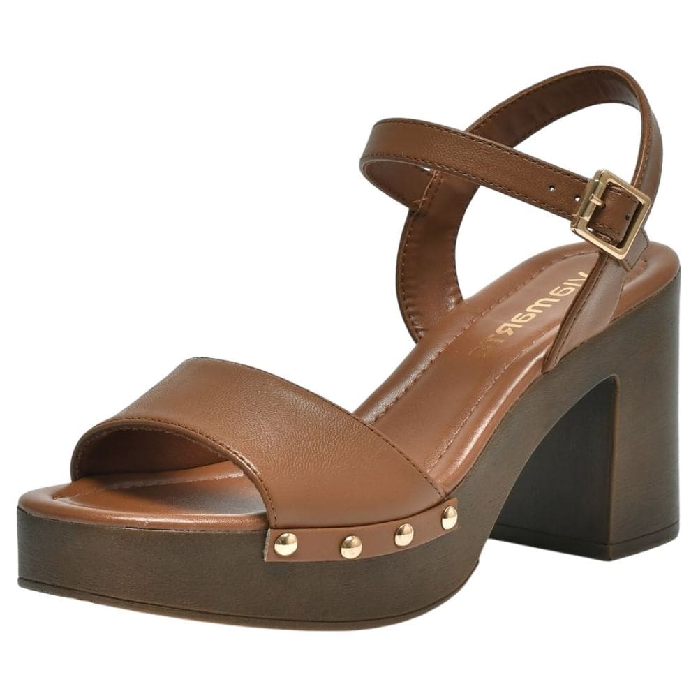 Sandália Feminina Salto Bloco Conforto Elegante Via Marte