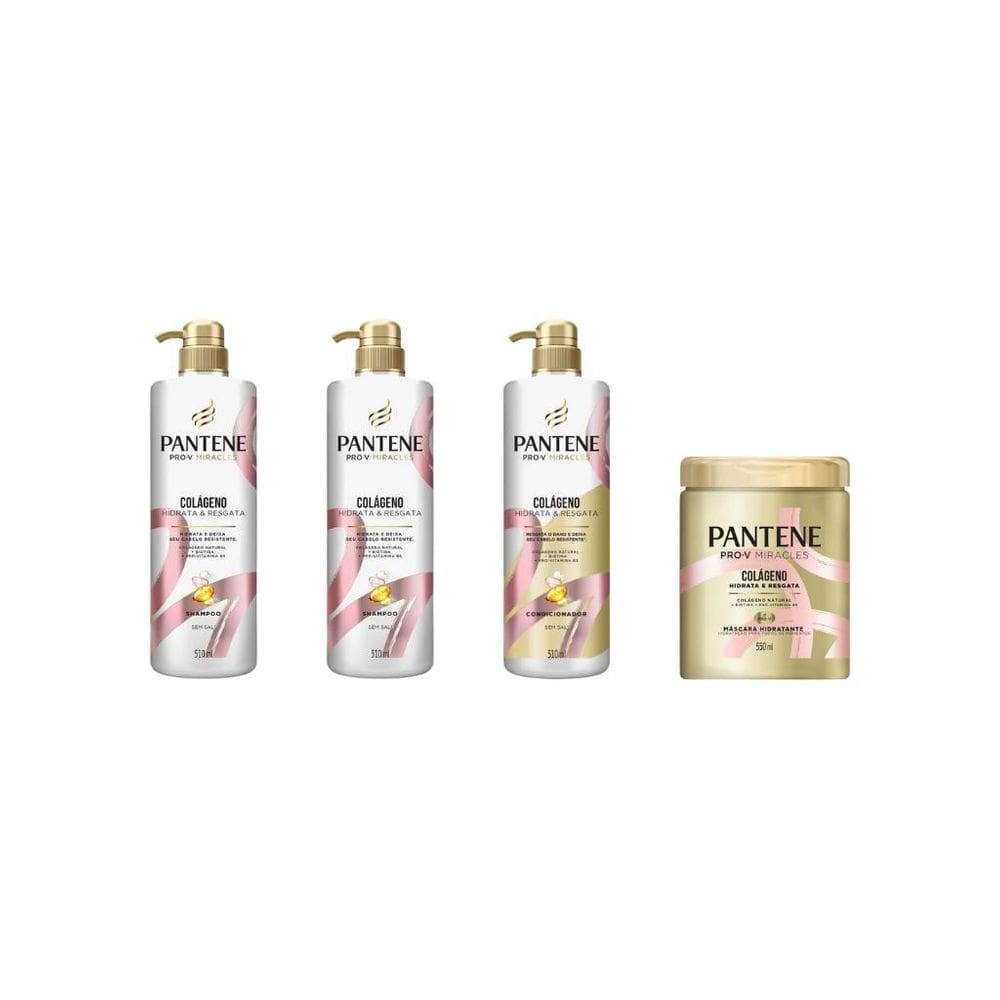 Kit Pantene Colageno 2 Sh 510Ml + 1 Cond 510Ml + Masc 550Ml