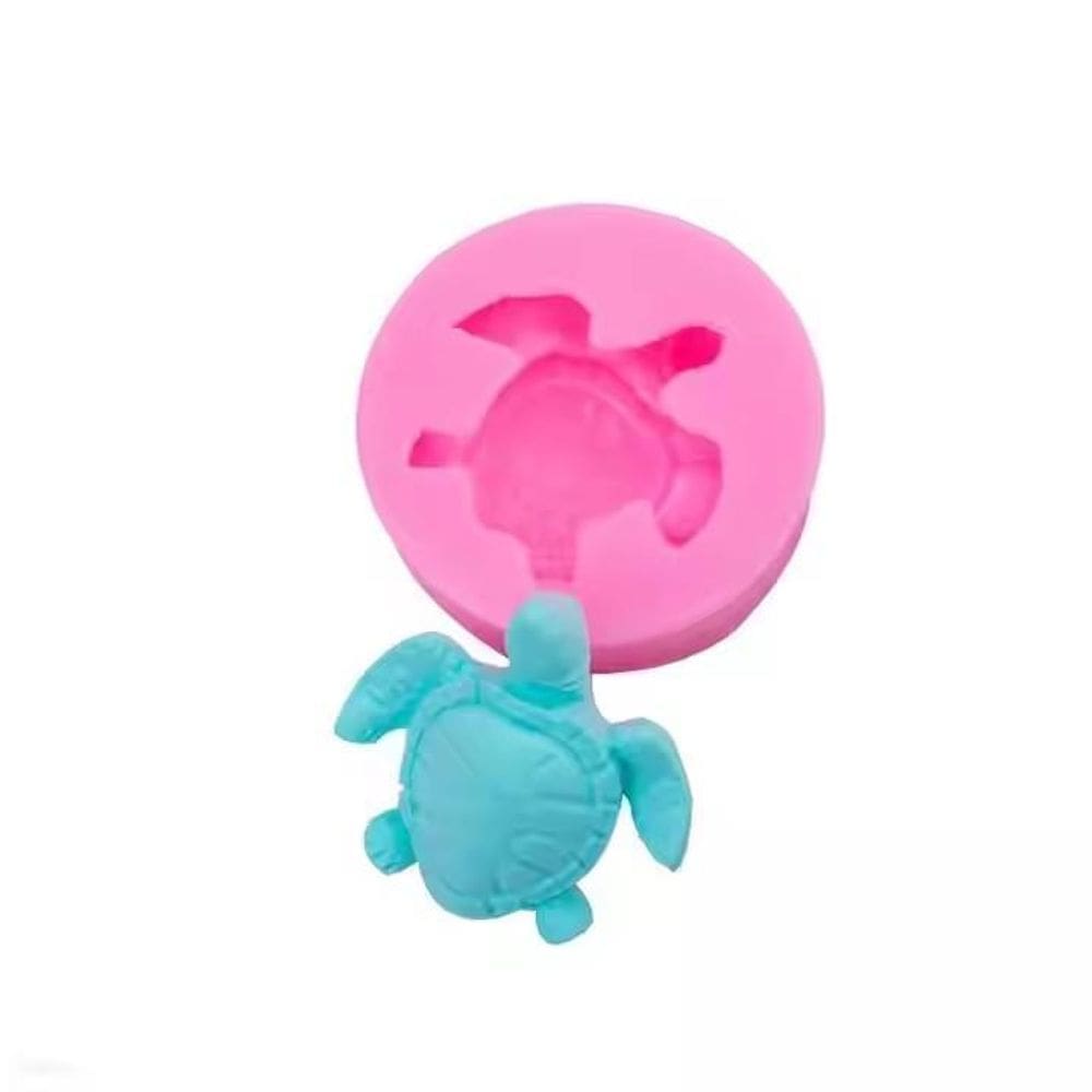 Molde Silicone Tartaruga 3D Fondant Chocolate Biscuit Resina