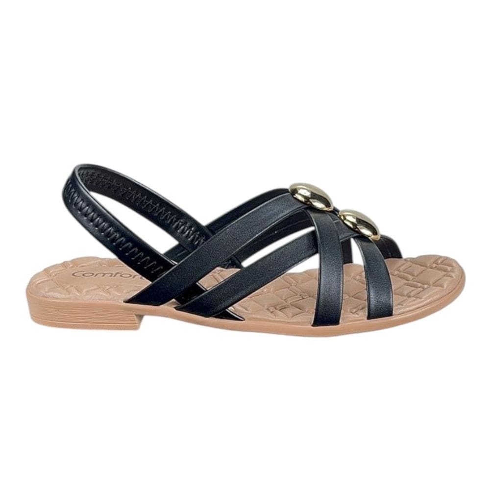Sandalia Rasteirimha Comforrtflex Trama Metal 2541403