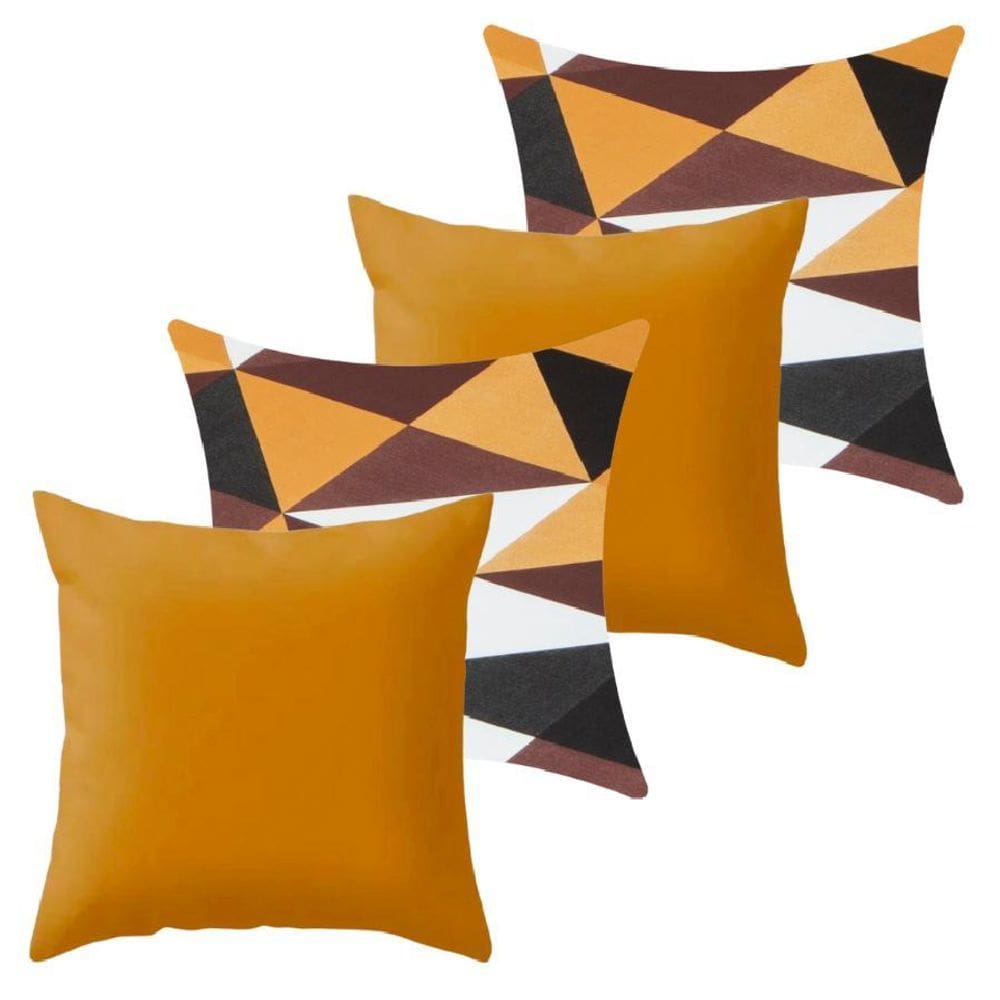 Kit 4 Capa De Almofada 40X40 Malha Com Zíper Lisa Estampada