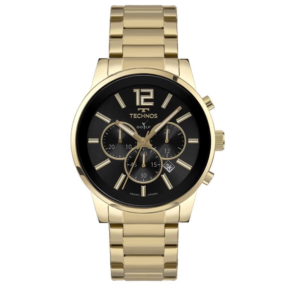 Relógio Technos Masculino Ref: Js25Bcd/1D Cronógrafo Dourado