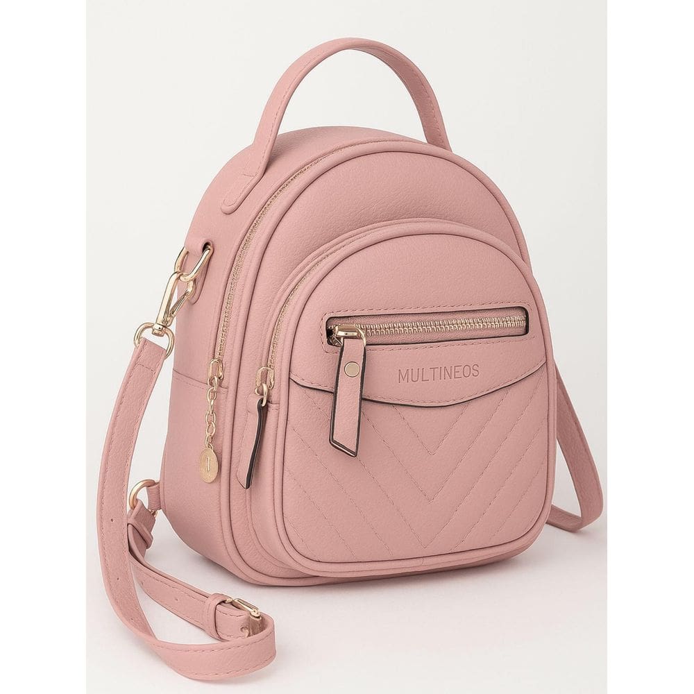 Bolsa Mochila Feminina Transversal Alça Removível - Rosa