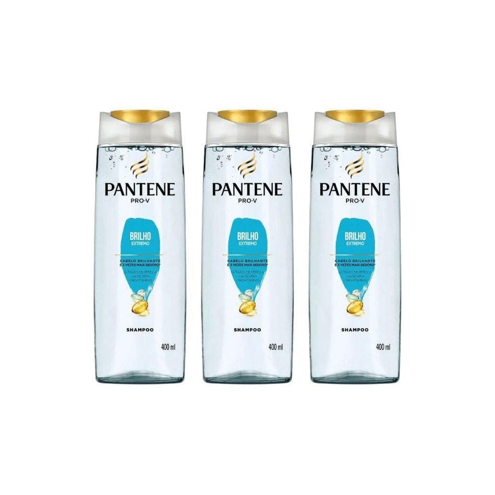 Kit Pantene Brilho Extremo 3 Shampoo 400Ml