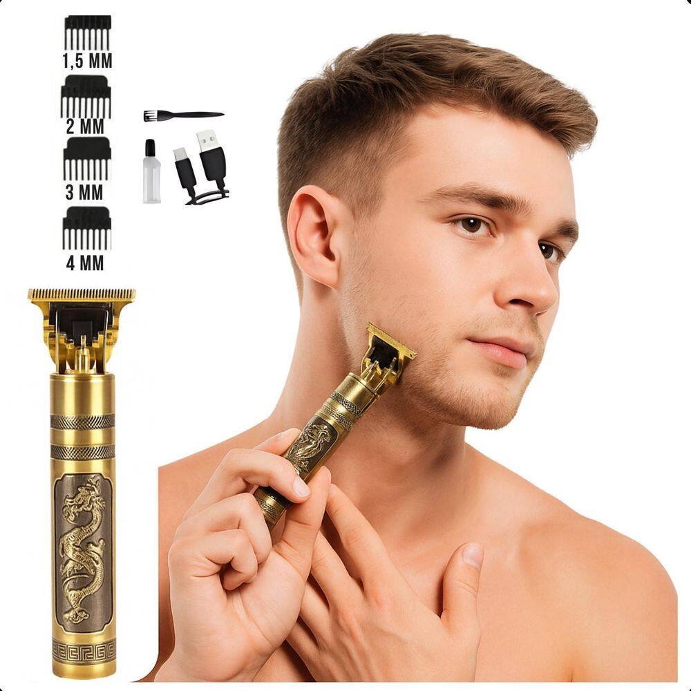 Máquina De Cortar Cabelo E Barba Dragão Dourado