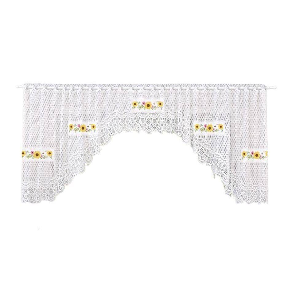 Cortina Bando Renda Cascata Siena Cozinha Estampa 3,15X0,95