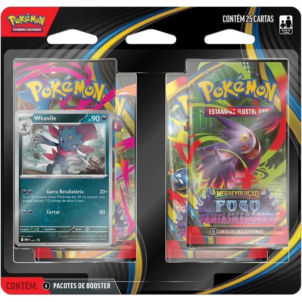 Pokémon Tcg Blister Quadruplo Fogo Fantasmagorico Weavile